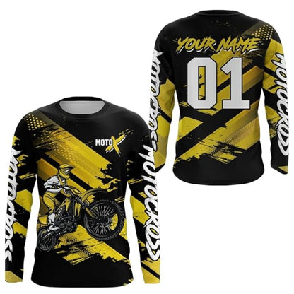 Custom Red MX Long Sleeve Jersey Shirts For Men, Custom Motocross Shirts MZ0039