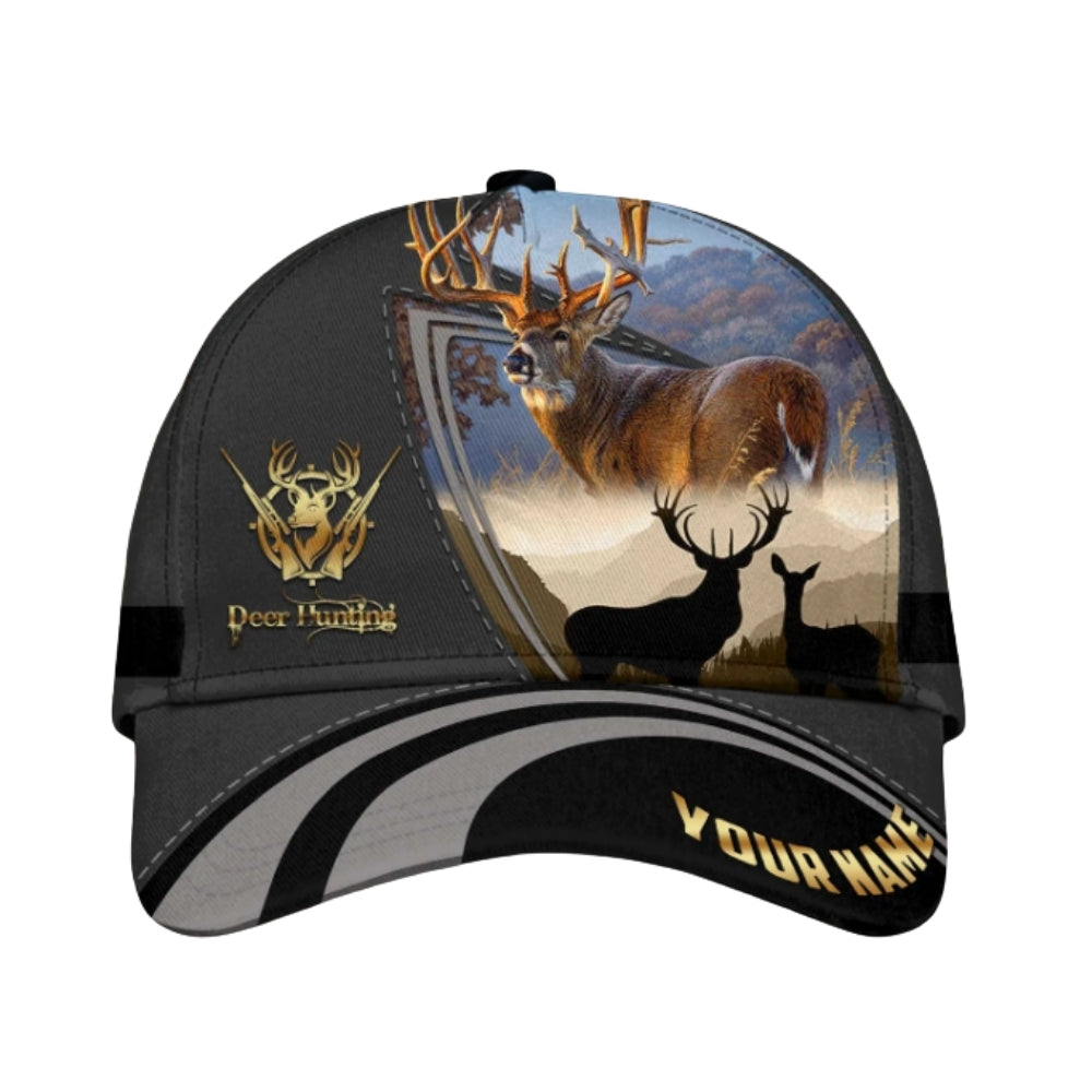 Custom Name Deer Hunting 3D Printed Baseball Cap, Custom Deer Caps For Hunter CP0373