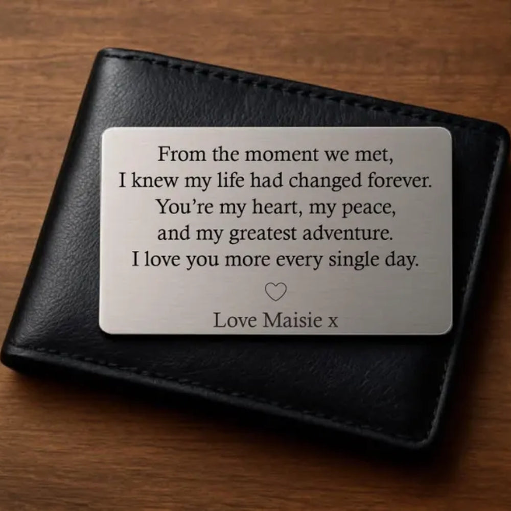 Custom Husband Boyfriend Metal Wallet Card, Custom Wallet Card Keepsake WD0443