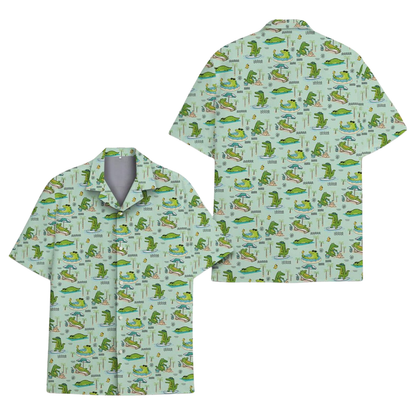 Funny Alligator Beach Hawaiian Shirt For Men, Alligator Hawaiian Shirt HE0794