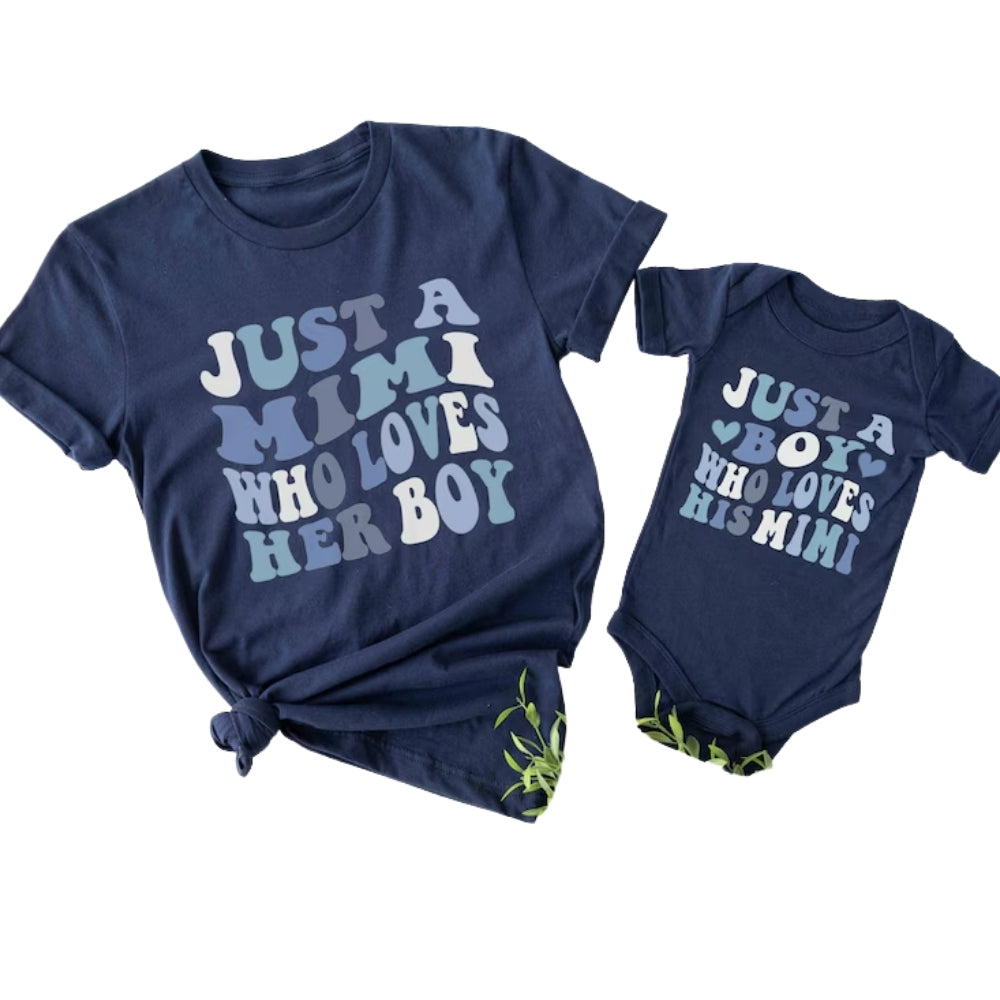 Just A Nana Who Loves Her Boy Custom Matching Grandma And Grandson T Shirts, Custom Grandma Matching Shirts For Mother's Day ET0323