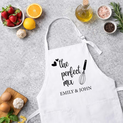 Custom The Perfect Mix Matching Apron for Wedding Valentines Anniversary, Personalized Mr and Mrs Apron WD0052