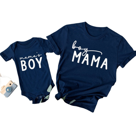 Mama's Boy Boy Mama Matching Mom Son T Shirts, Mom And Son Matching Shirts ET0593
