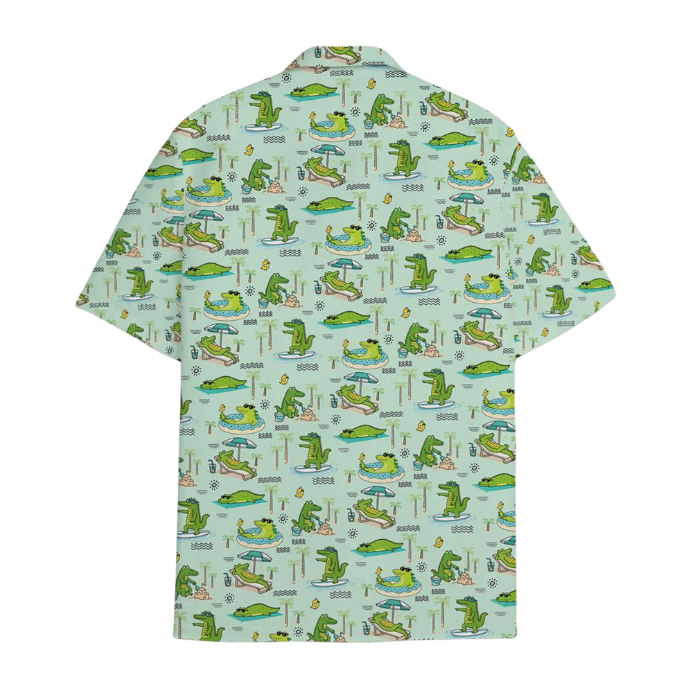 Funny Alligator Beach Hawaiian Shirt For Men, Alligator Hawaiian Shirt HE0794