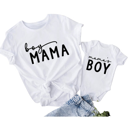 Mama's Boy Boy Mama Matching Mom Son T Shirts, Mom And Son Matching Shirts ET0593