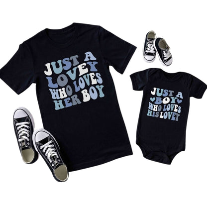 Just A Nana Who Loves Her Boy Custom Matching Grandma And Grandson T Shirts, Custom Grandma Matching Shirts For Mother's Day ET0323