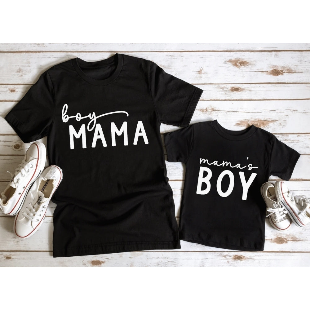 Mama's Boy Boy Mama Matching Mom Son T Shirts, Mom And Son Matching Shirts ET0593