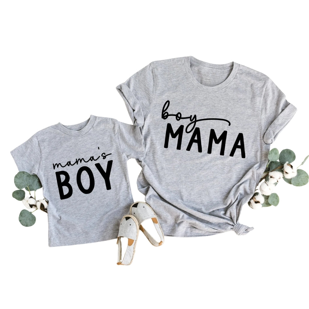 Mama's Boy Boy Mama Matching Mom Son T Shirts, Mom And Son Matching Shirts ET0593