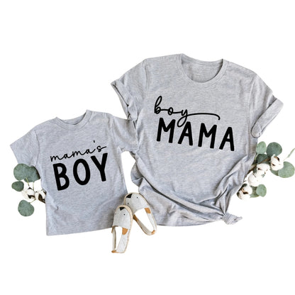 Mama's Boy Boy Mama Matching Mom Son T Shirts, Mom And Son Matching Shirts ET0593