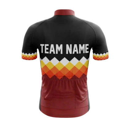 Custom Team Name Cycling Short Sleeve Jersey For Men Black And Red, Custom Team Cycling Jerseys CG0518
