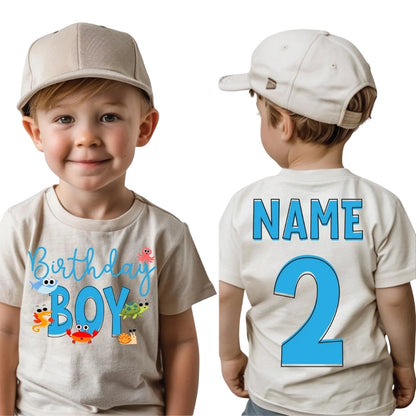 Custom Sea Fish Birthday Boy Matching Family T Shirts, Custom Birthday Matching Shirts For Family ET0474
