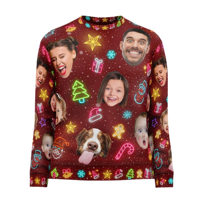 Custom Faces Christmas Sweatshirt For Men Women, Custom Photo Xmas Sweatshirt 2D1051