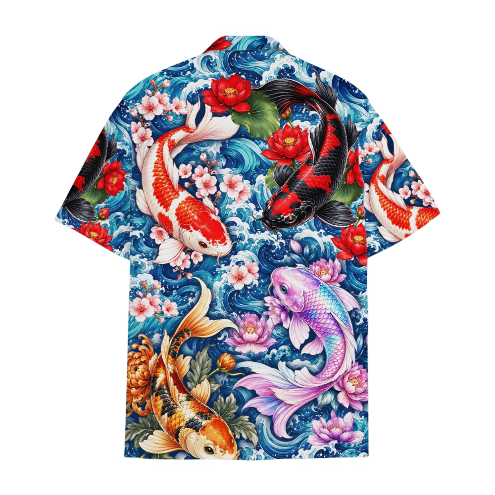 Koi Fish Floral Hawaiian Shirt For Men And Women, Koi Fish Lover Hawaiian Shirt HE0795