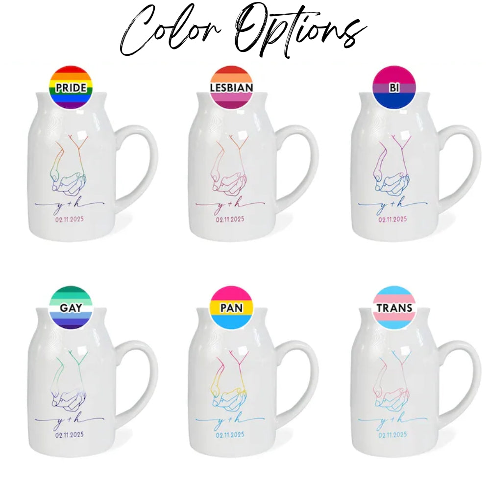 Personalized Gay Wedding Shower Flower Vase, Personalized Wedding Flower Vase For Gay Couples WD0025