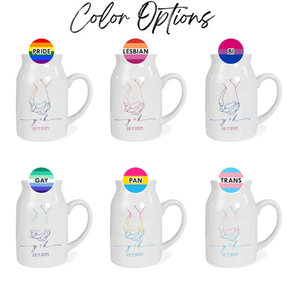 Personalized Gay Wedding Shower Flower Vase, Personalized Wedding Flower Vase For Gay Couples WD0025