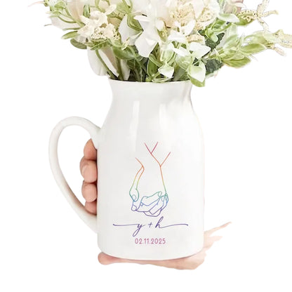 Personalized Gay Wedding Shower Flower Vase, Personalized Wedding Flower Vase For Gay Couples WD0025