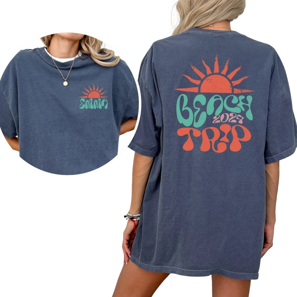 Custom Matching Family Beach Trip T Shirts, Custom Beach Vacation Matching Shirts For Family ET0475