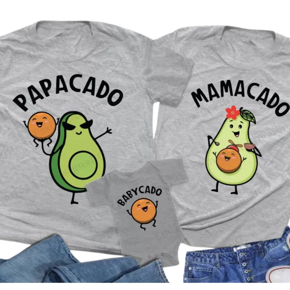 Papacado Mamacado Matching Avocado Family T Shirts, Funny Avocado Shirts For Family ET0225