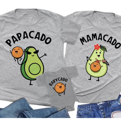 Papacado Mamacado Matching Avocado Family T Shirts, Funny Avocado Shirts For Family ET0225