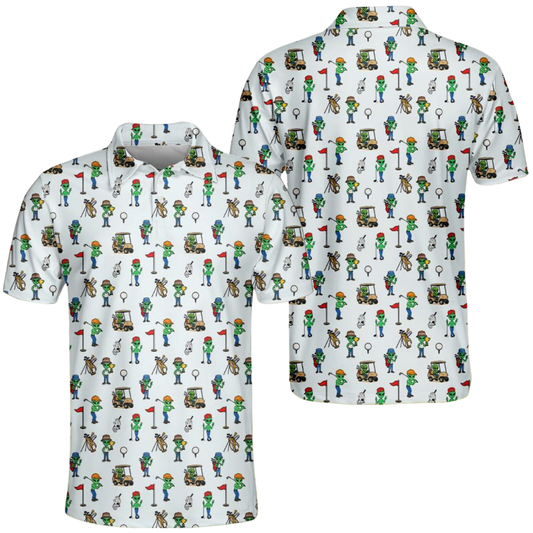 Funny Alien Golf Polo Shirt For Men, Alien Lover Golf Shirts GE0564