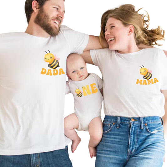 Custom Bee First Birthday Family Matching T Shirts, Custom Family Matching 1st Birthday Shirts ET0067
