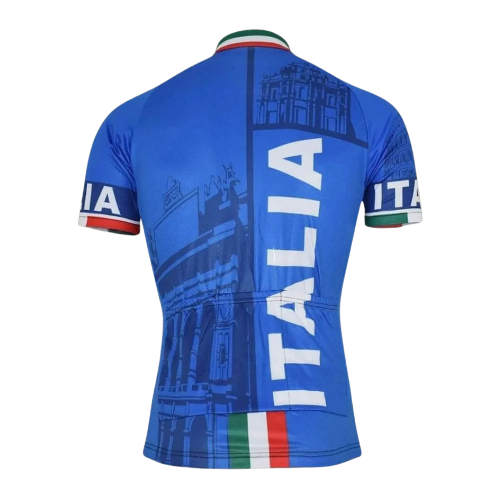 Men's Blue Itali Cycling Short Sleeve Jersey, Itali Cycling Jersey CG0835