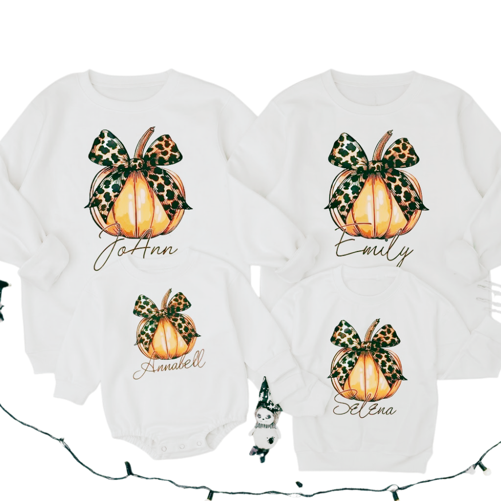 Custom Pumpkin Matching Family Sweatshirt, Custom Thanksgiving Family Sweatshirts ET1422