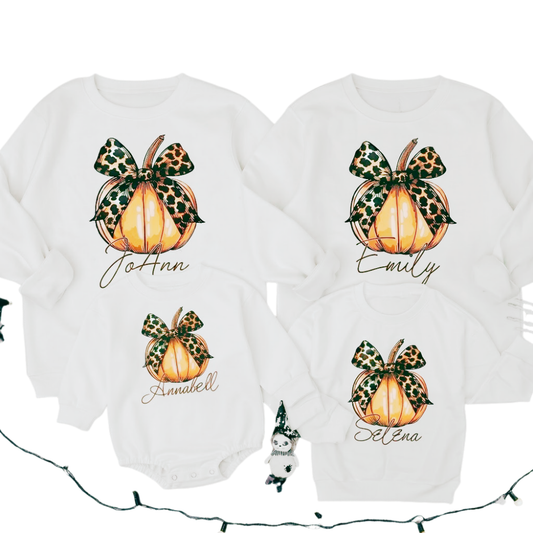 Custom Pumpkin Matching Family Sweatshirt, Custom Thanksgiving Family Sweatshirts ET1422
