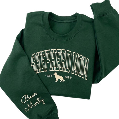 Personalized Shepherd Mom Sweatshirt With Dog Name, Custom Dog Lover Sweatshirt For Mom 2D0876
