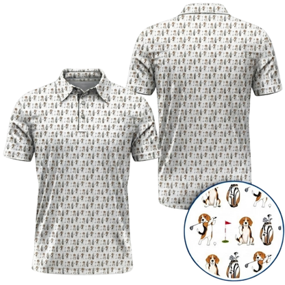 Beagle Pattern Golf Polo Shirt For Men, Beagle Golf Shirts GZ0387