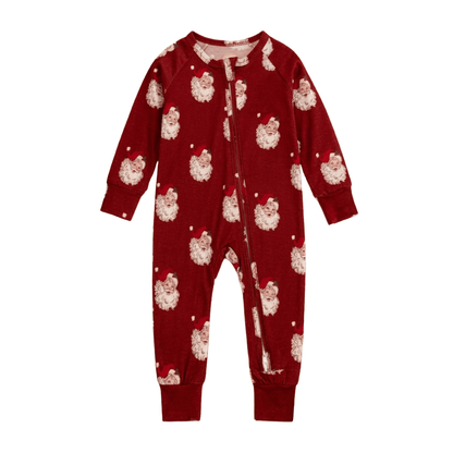 Vintage Santa Christmas Baby Convertible Zippy Romper, Christmas Baby Romper Convertible BB0957
