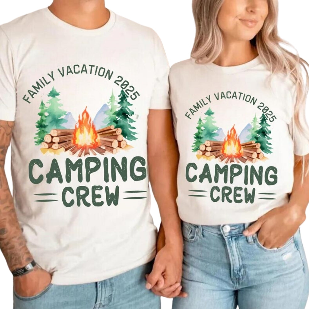 Custom Matching Camping Crew Family T Shirts, Personalized Camping Trip Matching Shirts For Family ET0657