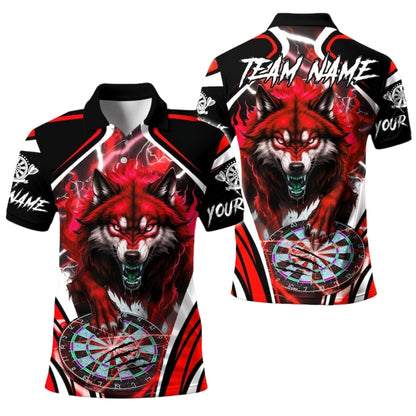 Custom Wolf Thunder Blue Dart Polo Shirt Men, Custom Wolf Team Darts Shirts DE0093