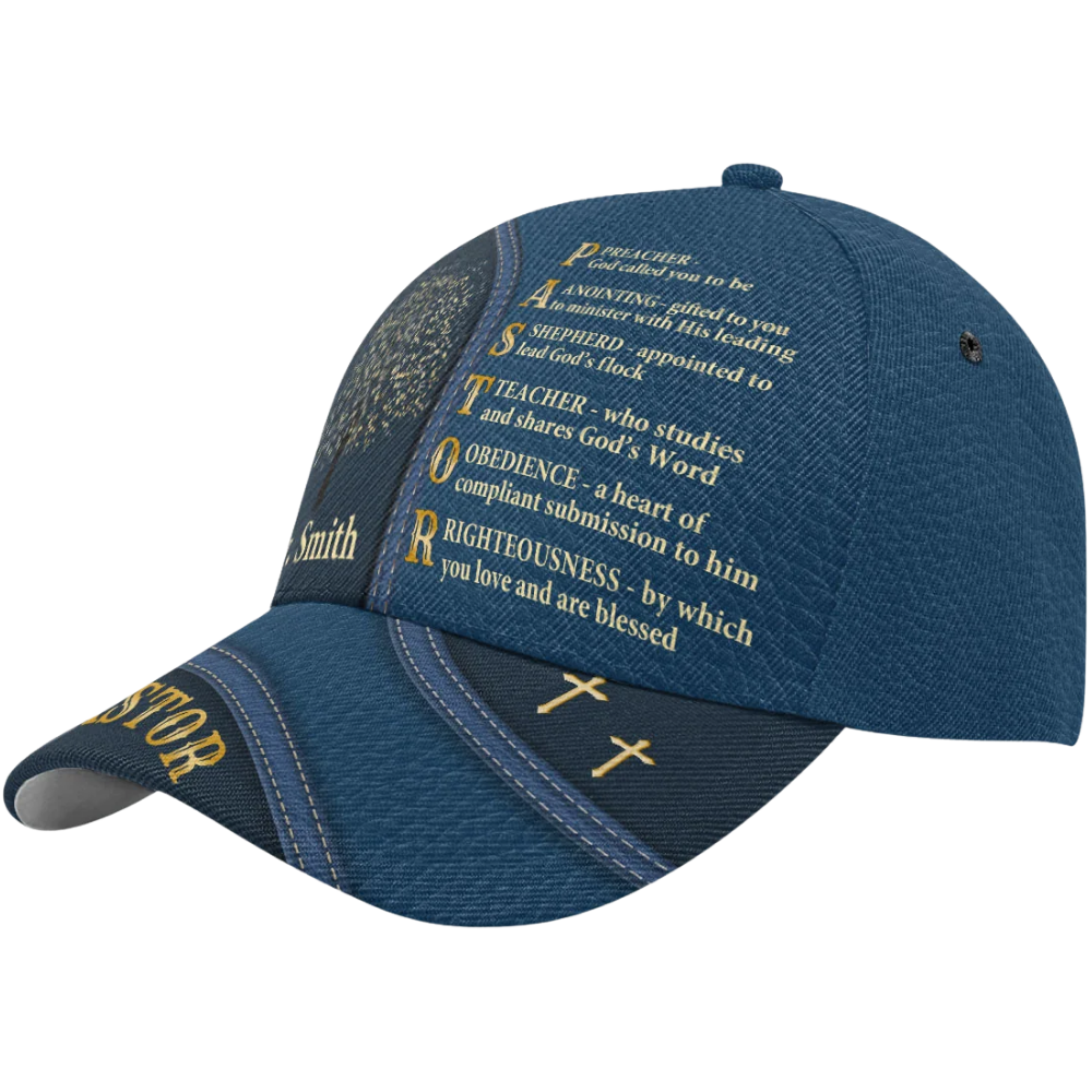 Personalized Pastor Appreciation Baseball Cap, Custom Pastor Christian Cap With Name CP0580
