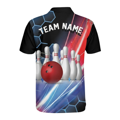 Custom Team Honeycomb Bowling Polo Shirt For Men, Custom Bowling Shirts BZ0606