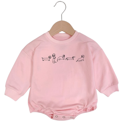 Dachshund Dog Baby Romper Sweatshirt, Dachshund Romper Sweatshirt For Baby BB0524