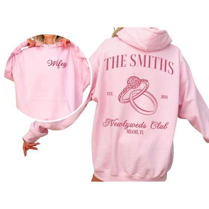 Custom Newlyweds Couple Hoodies Matching, Custom Couple Hoodies For Honeymoon ET1480
