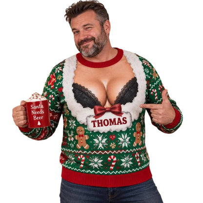 Custom Name Funny Christmas Sweatshirt For Men Women, Personalized Funny Christmas Sweatshirt 2D1053
