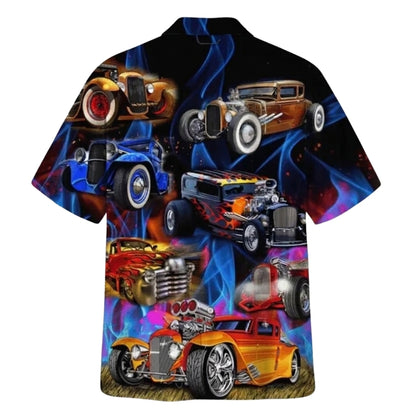 Hot Rod Car Hawaiian Shirt For Men, Hot Rod Hawaiian Shirts HE0313