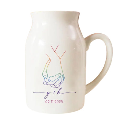 Personalized Gay Wedding Shower Flower Vase, Personalized Wedding Flower Vase For Gay Couples WD0025