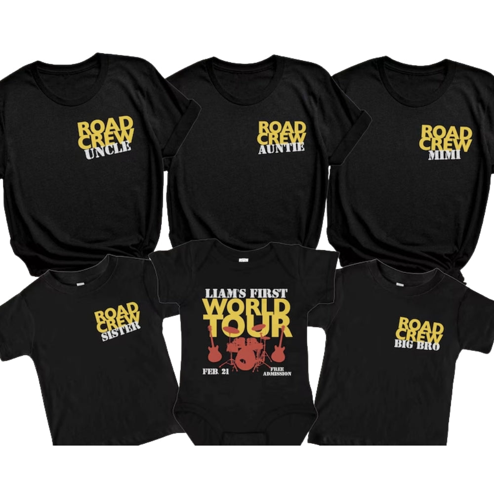First World Tour Matching Family T Shirts For 1st Birthday, Music First Birthday Matching Shirts For Family ET0325
