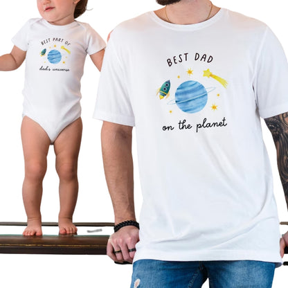 Best Dad On The Planet Best Part Of Dad's Universe Matching Daddy And Son T Shirts, Father's Day Space Matching Shirt ET0917
