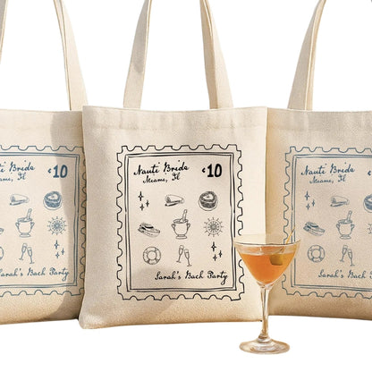 Custom Bachelorette Beach Tote Bag for Her, Custom Bachelorette Party Tote Bag WD0056