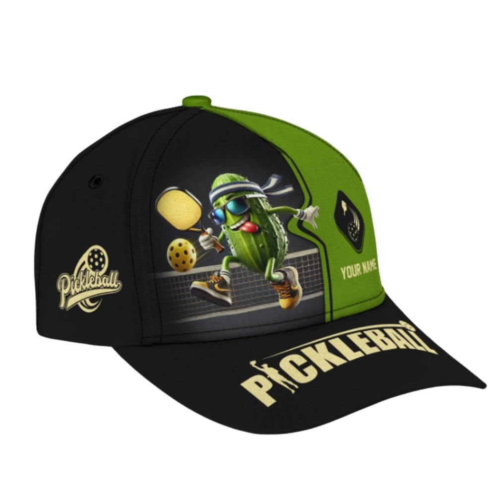 Funny Pickle Custom Pickleball Baseball Cap, Custom Pickleball 3D Printed Caps CP0378