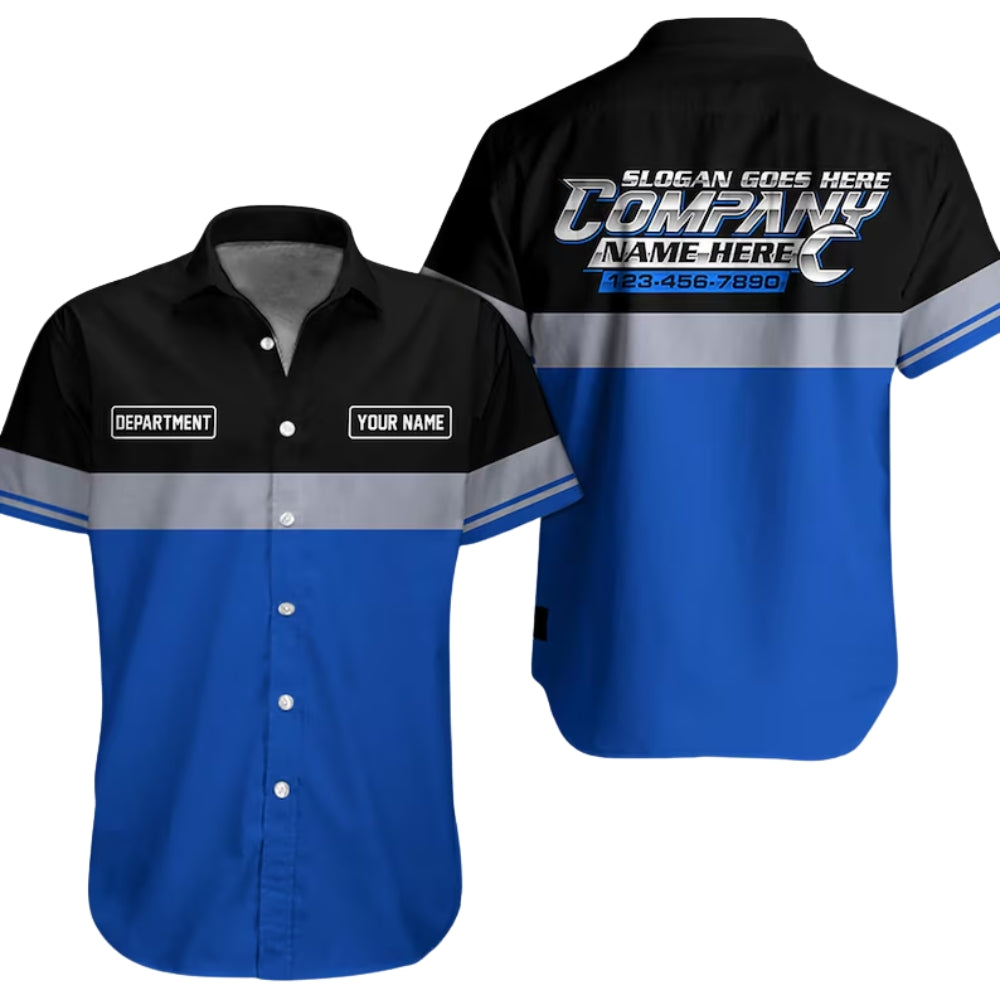 Custom Mechanic Hawaiian Shirts With Name, Custom Mechanic Uniform Shirts HE0104