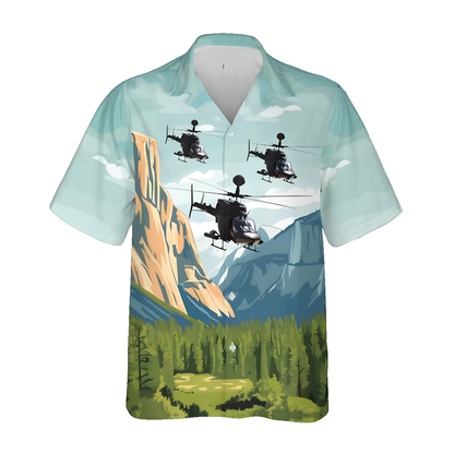 OH-58D Kiowa Warrior Airplane Hawaiian Shirt For Men, Aircraft Veteran Hawaiian Shirt HE0797