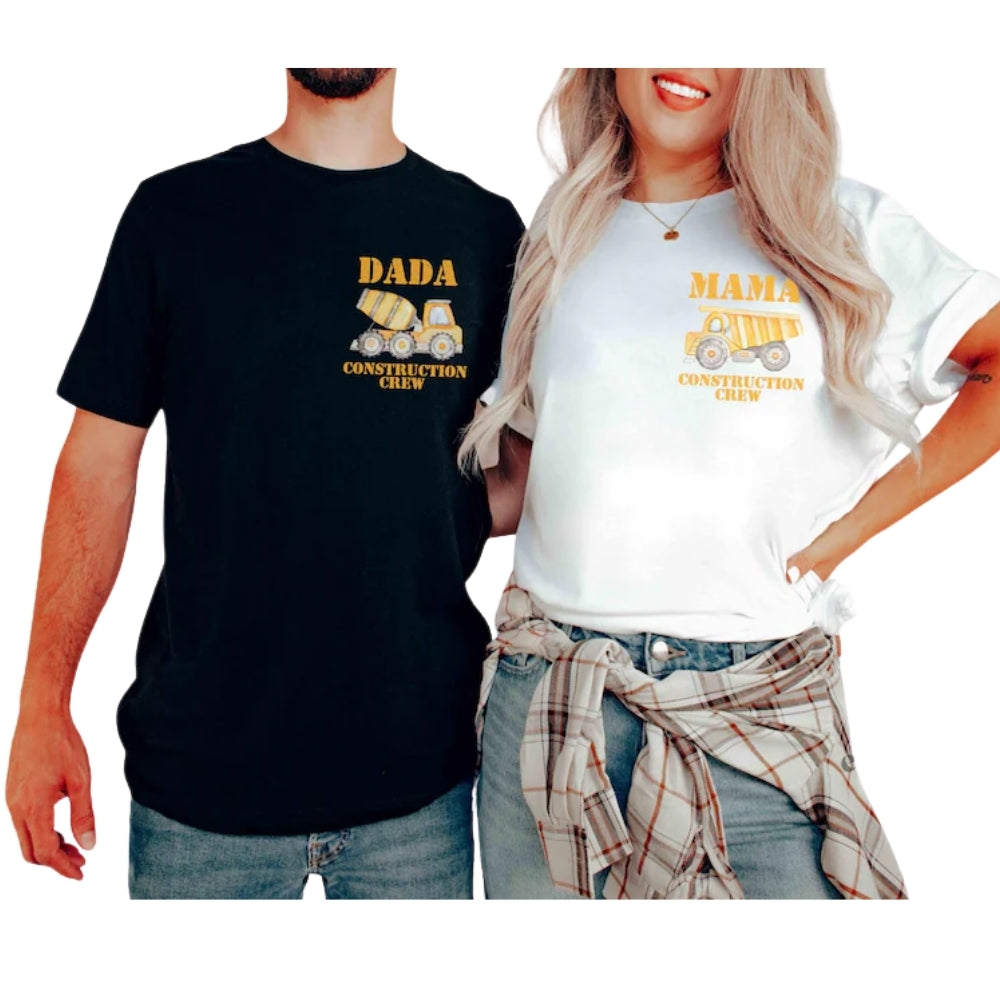 I'm 1 And Digging It Construction Crew Matching 1st Birthday Family Shirts, Custom Tractor First Birthday Matching Shirts For Family ET0326