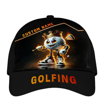 Custom Funny King Ball Golf Baseball Cap, Custom Name Golf 3D Printed Hats CP0364