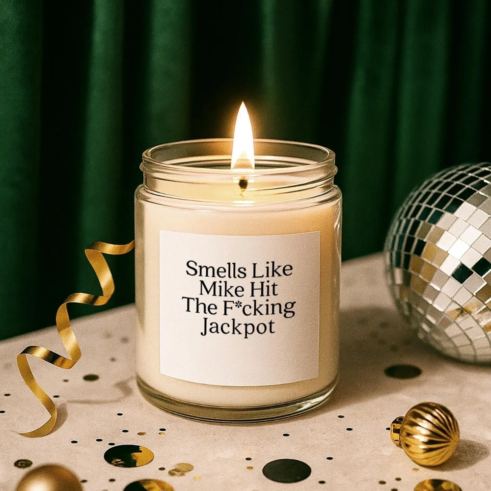 Personalized He Hit The Jackpot Funny Engagement Candle, Custom Engagement Candle WD0057