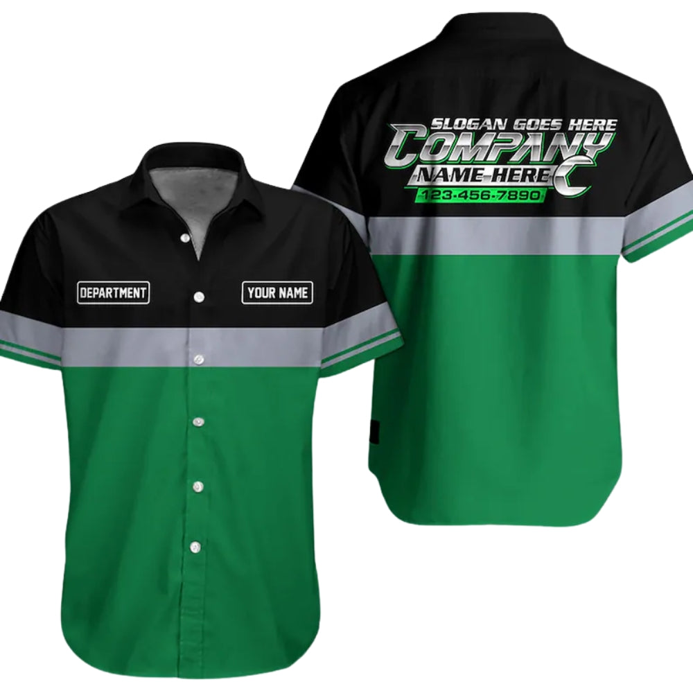 Custom Mechanic Hawaiian Shirts With Name, Custom Mechanic Uniform Shirts HE0104
